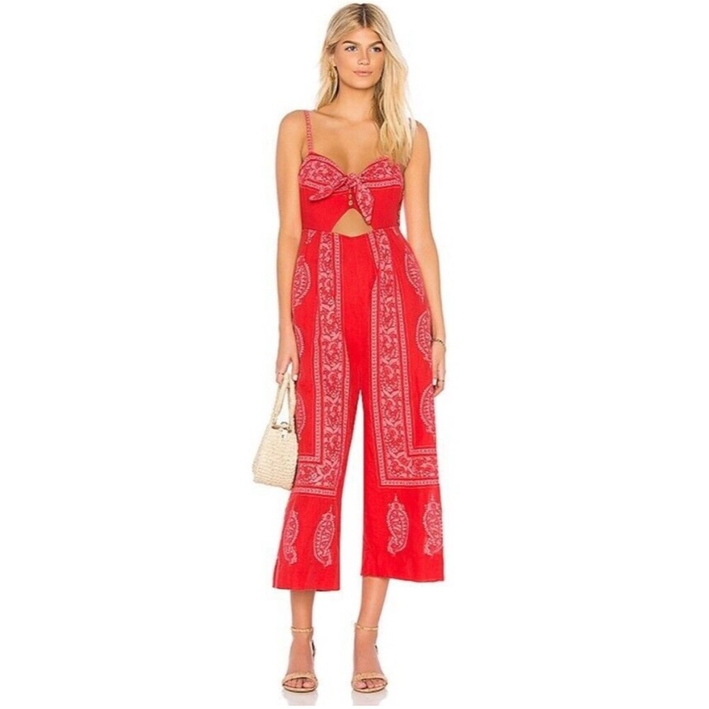 Free People Feel The Sun Boho Floral Jumpsuit